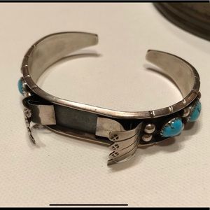 🔥HP🔥Rare Vintage Navajo Artist Rose Castillo Silver & Turquoise Watch Band EUC